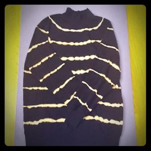 NW ADORABLE OVERSIZED BLACK/PINK STRIPED SWEATER